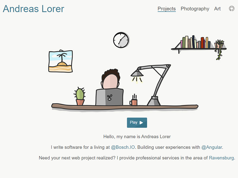 Screenshot der Homepage andreaslorer.de
